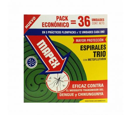 ESPIRALES MAPEX TRILLIZAS CJ X 36 UNID.