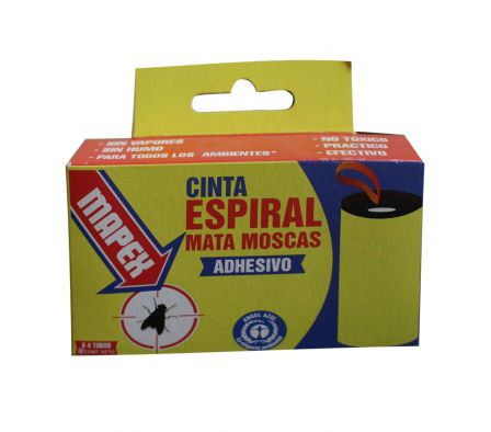 CINTA ESPIRAL MAPEX MATA MOSCA ADHES. CJ X 4 UNID.