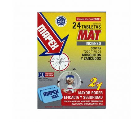 MAPEX MAT INCIENSO MATA MOSQ.CJ X 24 TABL.