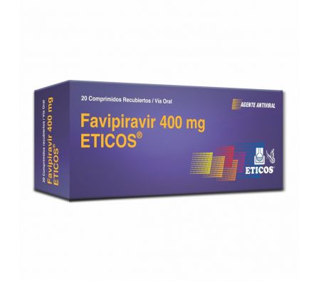 FAVIPIRAVIR 400 MG. ETICOS CJ X 20 COMP. REC.