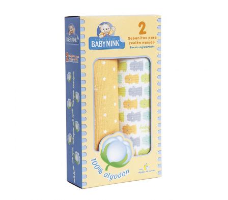BABY MIINK SABANITAS RECIEN NACIDO 2 PIEZAS 1502