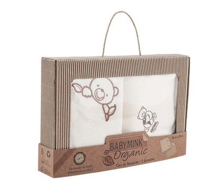BABY MINK ORGANIC DUO FRAZADAS 2 PZAS NATURAL 1248