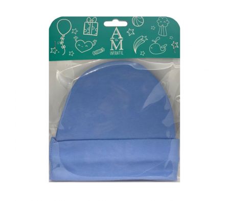 A & m gorro para bebe celeste liso