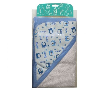 A & m toalla para bebe con capucha celeste