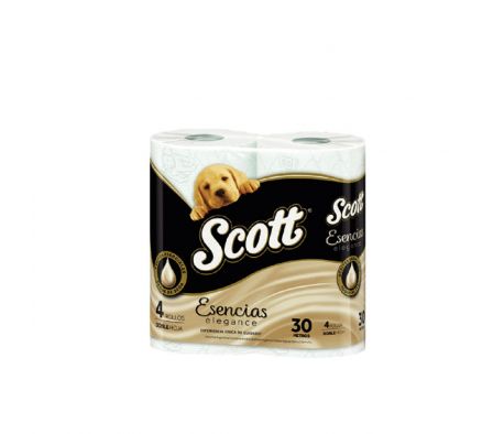 Scott papel higienico esencia doble h 30mt paq.4 unid.