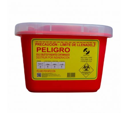 Contenedor para Objetos Punzantes - Unidad de 3 litro
