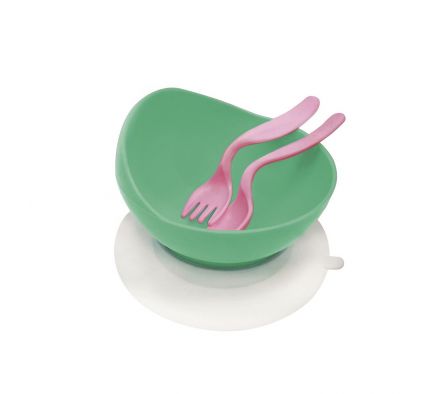 Babelito Taza con Cubiertos Rosa Nena - Unidad