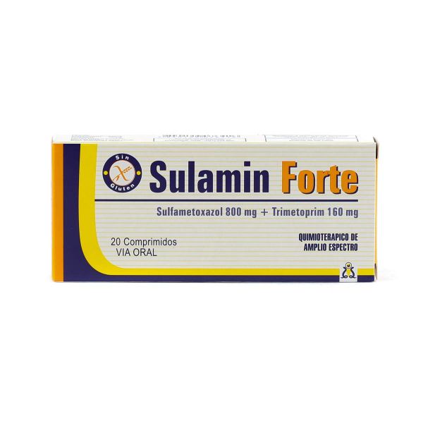Sulamin Forte Sulfametoxazol 800 mg Trimetoprim 160 mg - Caja de 20  comprimidos
