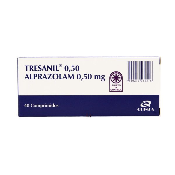 Tresanil Alprazolam 0,50 mg - Caja de 40 comprimidos