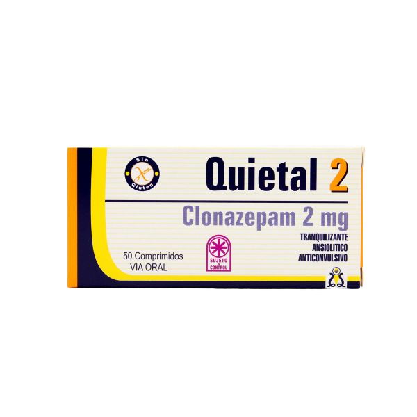 Quietal Clonazepam 2 mg - Caja de 50 comprimidos