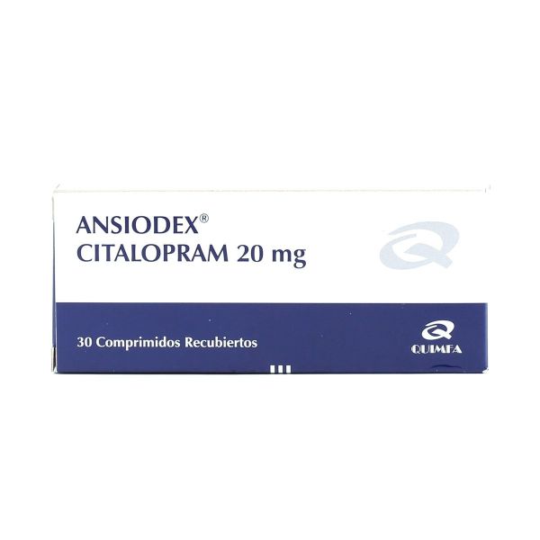 Ansiodex Citalopram 20 mg - Caja de 30 comprimidos recubiertos