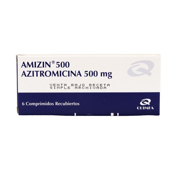 Amizin Azitromicina 500 mg - Caja de 6 comprimidos recubiertos