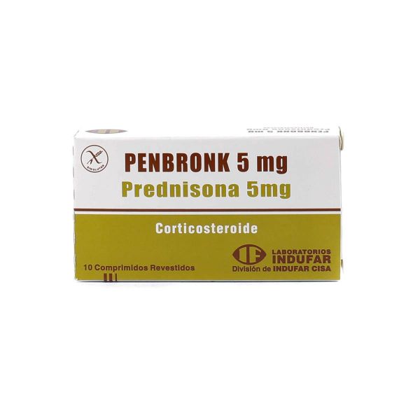 Penbronk Prednisona 5 Mg Caja De 10 Comprimidos Revestidos Penbronk Prednisona 5 Mg Caja De 10 Comprimidos Revestidos