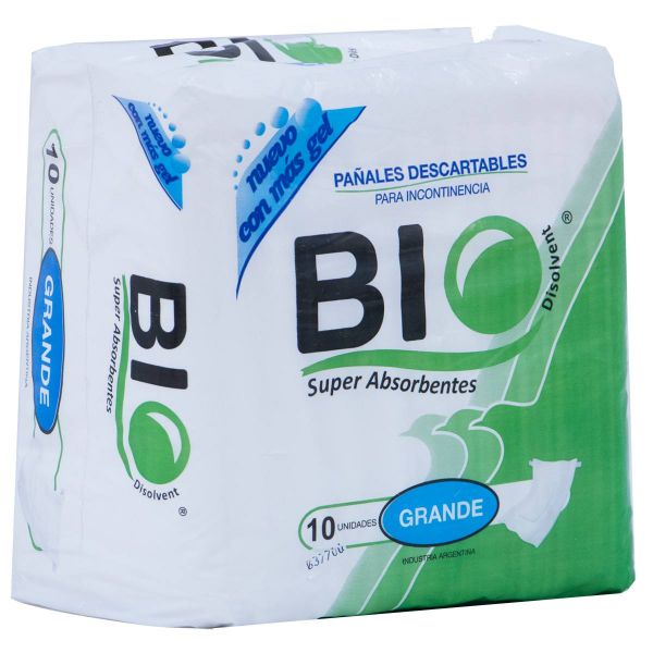 Bio ® Pañales Descartables Para Incontinencia Super Absorbentes Grande - Paquete de unidades