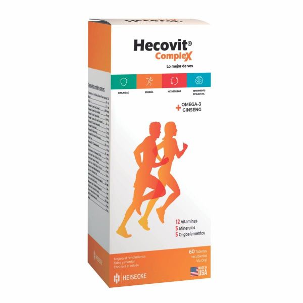 Hecovit Complex Omega-3 Ginseng - Frasco de 60 tabletas recubiertas