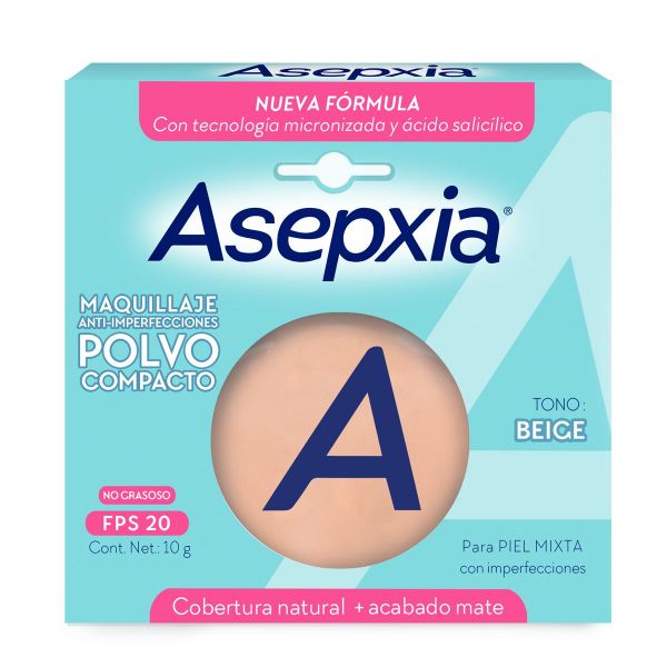  Asepxia Maquillaje Anti-Imperfecciones Polvo Compacto Beige Fps