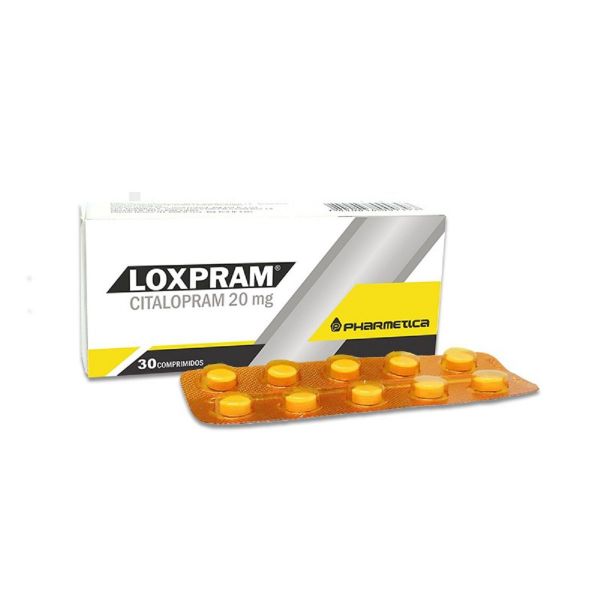 Loxpram Citalopram 20 mg - Caja de 30 comprimidos