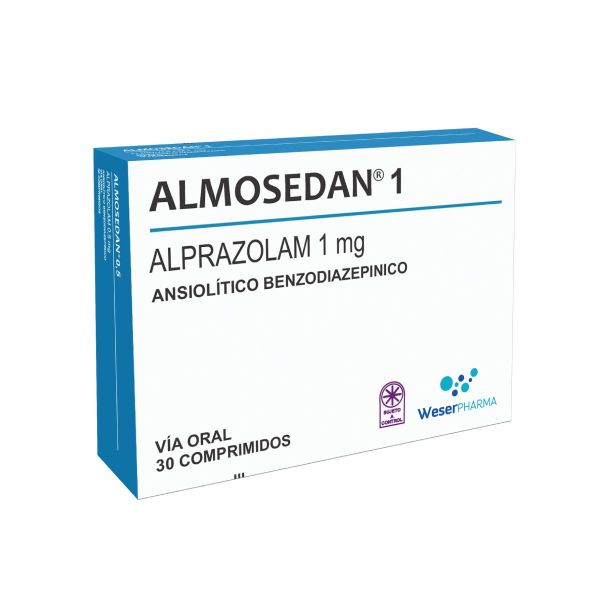 Almosedan 1 Alprazolam 1 mg - Caja de 30 comprimidos