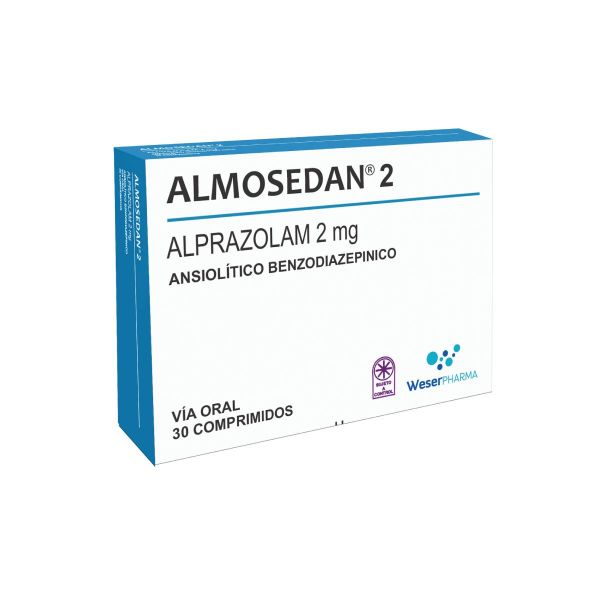 Almosedan 2 Alprazolam 2 mg - Caja de 30 comprimidos