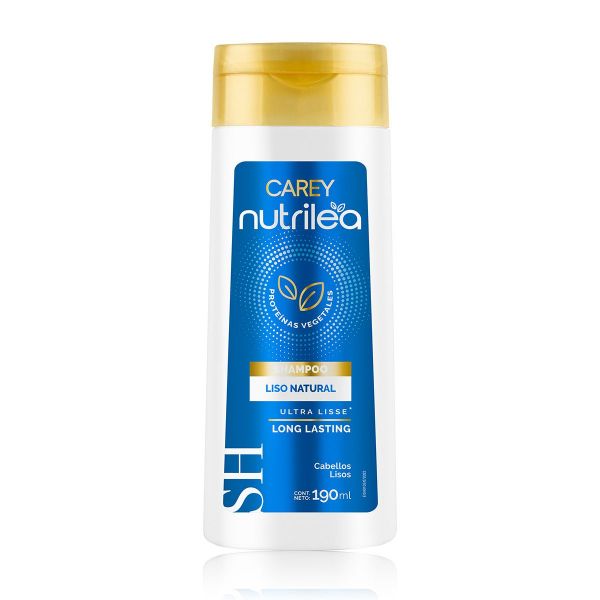 Carey Nutrilea Shampoo Liso Natural Long Lasting Cabellos Lisos - Frasco de  190 ml